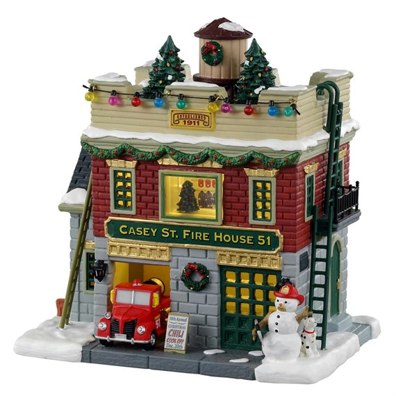 Lemax Christmas Village - Casey St. Firehouse 51 LED Building (35044-UK)