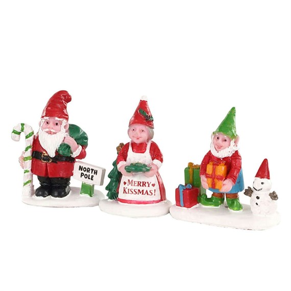 Lemax Christmas Village - Christmas Garden Gnomes Set Of 3 Figurine (04739)