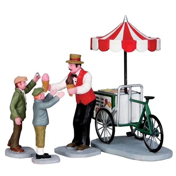 Lemax Christmas Village - Gelato Cart - Set Of 4 Figurine (32139)