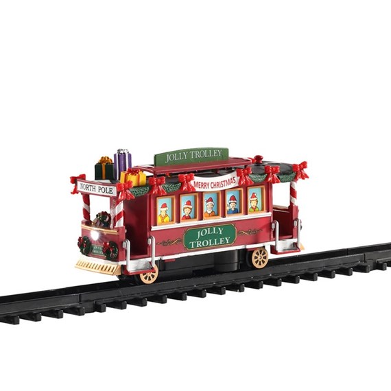 Lemax Christmas Village - Jolly Trolley Battery Operated Train Sights & Sound Table Piece (04738)