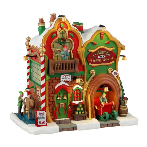 Lemax Christmas Village - Li'L Murph's Sleigh Shop Battery Operated LED Building (45264)