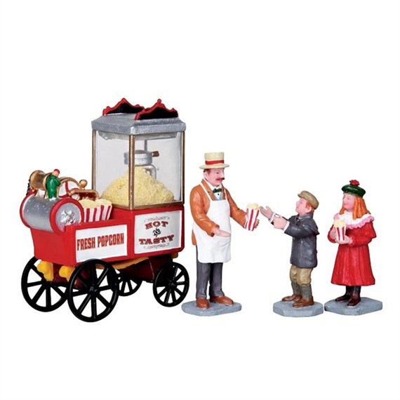 Lemax Christmas Village - Popcorn Seller - Set Of 4 Figurine (2832)