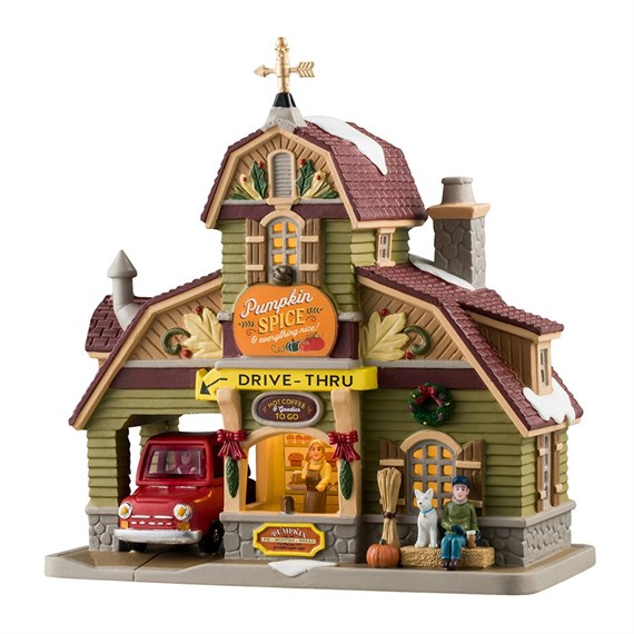 Lemax Christmas Village - Pumpkin Spice Coffee Shop LED Building (45241-UK)