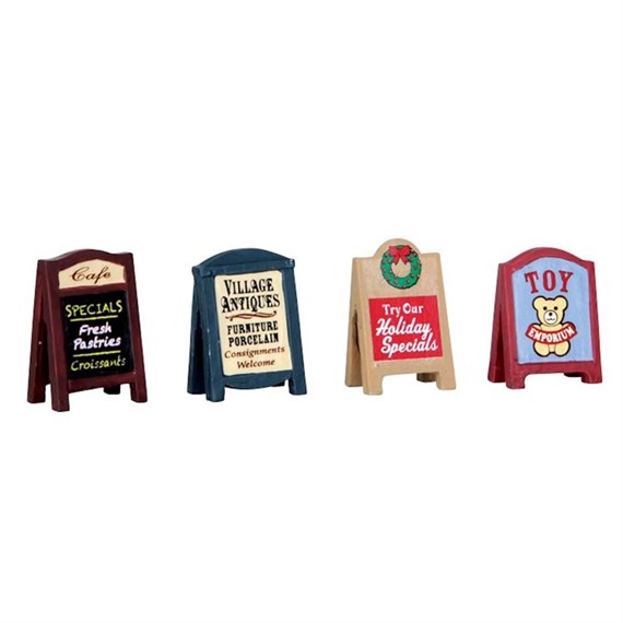 Lemax Christmas Village - Village Signs Set Of 4 Accessories (64071)