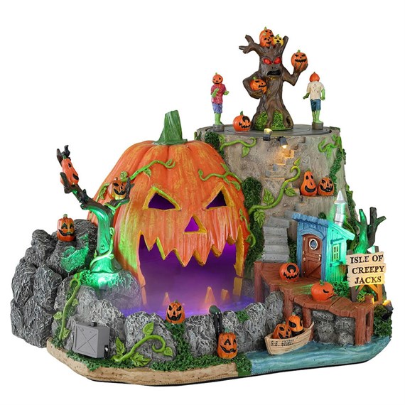 Lemax Halloween Village - Isle Of Creepy Jacks with Adaptor (14824-UK)