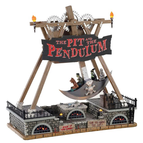 Lemax Halloween Village - The Pit And The Pendulum Carnival Ride with Adaptor (04704-UK)