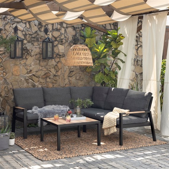Lifestyle Garden Panama Square Corner Outdoor Garden Furniture Sofa Set