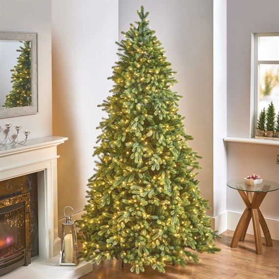 National Tree 2.3m (7.5ft) Lawrence Fir Pre Lit Artificial Christmas Tree with 800 Warm White LEDs (PELE2-307LB-75)