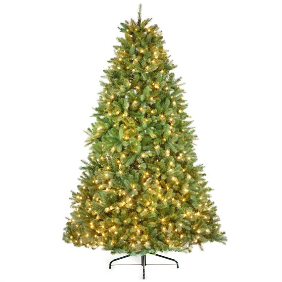 National Tree 2.3m (7.5ft) Newberry Blue Spruce Pre Lit Artificial Christmas Tree with 750 Warm White LEDs (PENDB2-300LB-75)