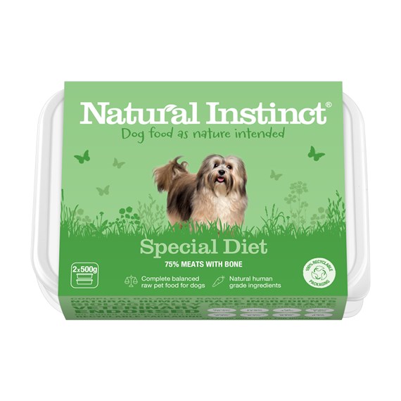 Natural Instinct's Natural Special Diet 2 x 500g Frozen Dog Food (D/NAT/SPEC/500GX2)