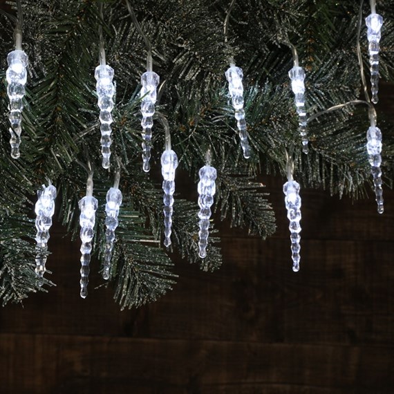 Noma 20 White Icicle Lights Battery LED Christmas Lights (6817122)