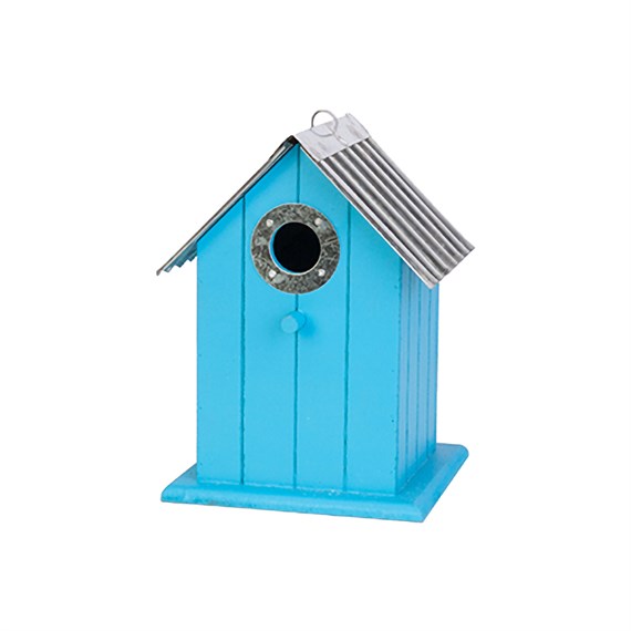 Panacea 22cm Colourful Wild Bird House In Blue (25415)