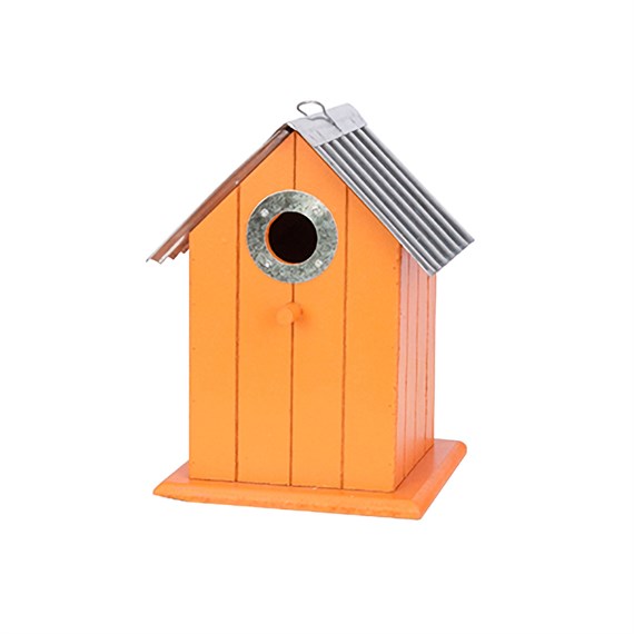 Panacea 22cm Colourful Wild Bird House In Orange (25415)