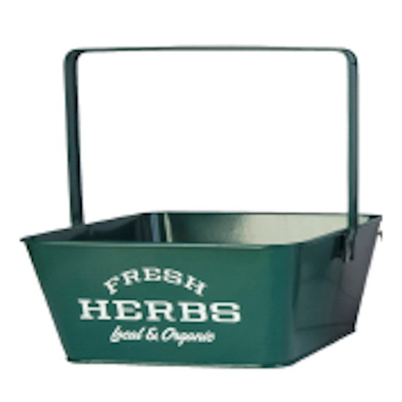 Panacea Galvanised Herb Planter - Green (83255)