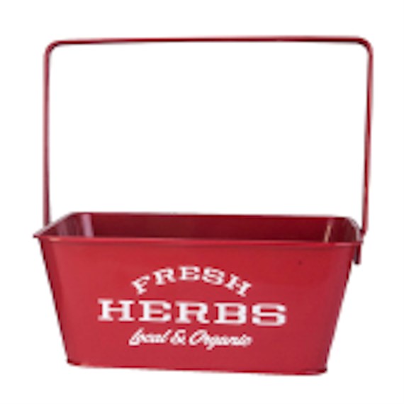 Panacea Galvanised Herb Planter - Red (83255)