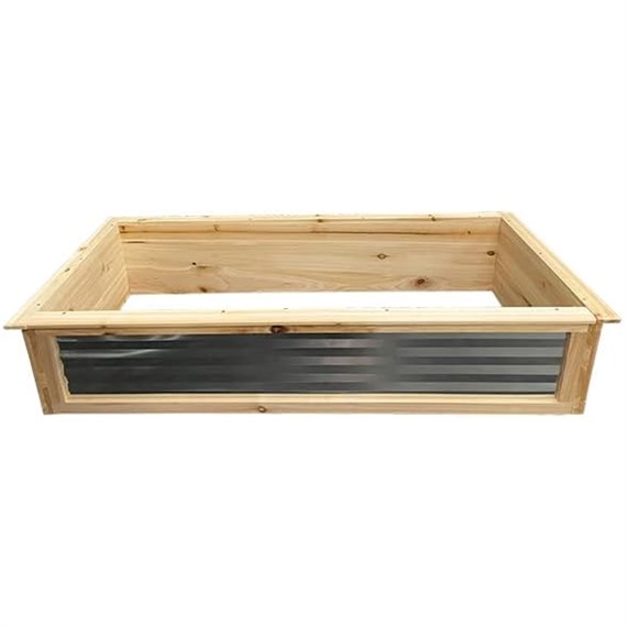 Panacea Galvanized & Cedar Ground Garden Planter (81738)