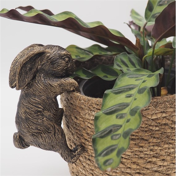 Potty Feet Decorative Pot Buddies - Antique Bronze Rabbit (PB0043)