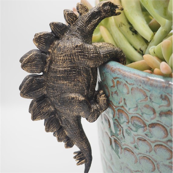 Potty Feet Decorative Pot Buddies - Antique Bronze Stegosaurus (PB0039)
