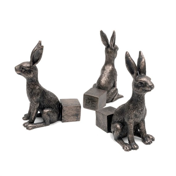 Potty Feet Decorative Pot Feet - Antique Bronze Hare - Set of 3 (PF0001)