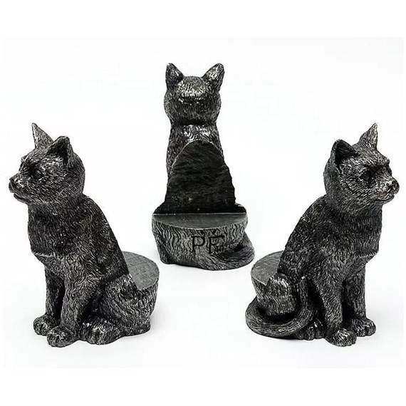 Potty Feet Decorative Pot Feet - Antique Bronze Sitting Cat - Set of 3 (PF0033)