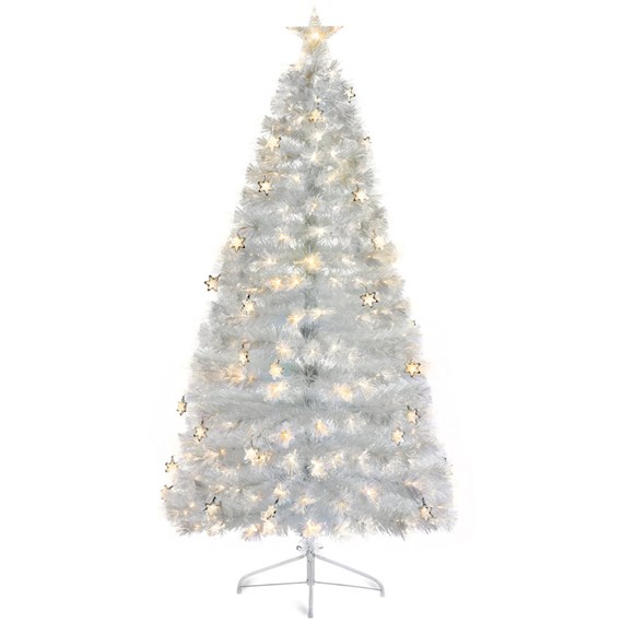 Premier 1.2m (4ft) White Fibre Optic Artificial Christmas Tree with LED Stars (FT237054)