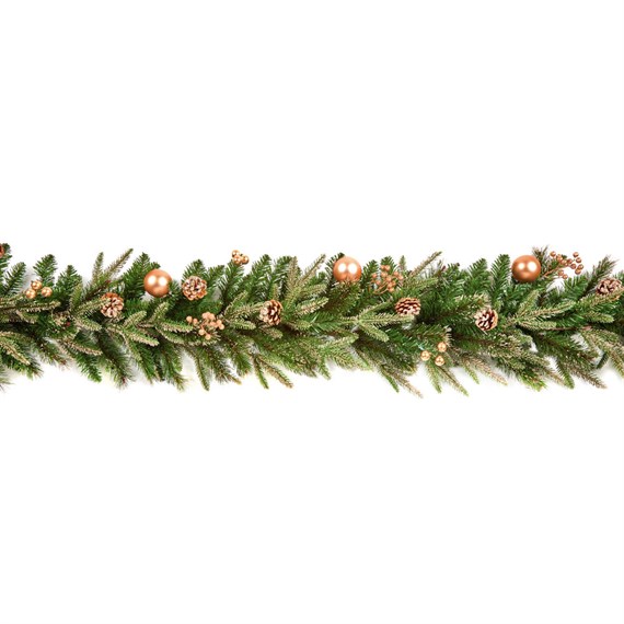 Premier 1.8m (6ft) Gold Decorative Artificial Christmas Garland Baubles & Cones (DF247170)