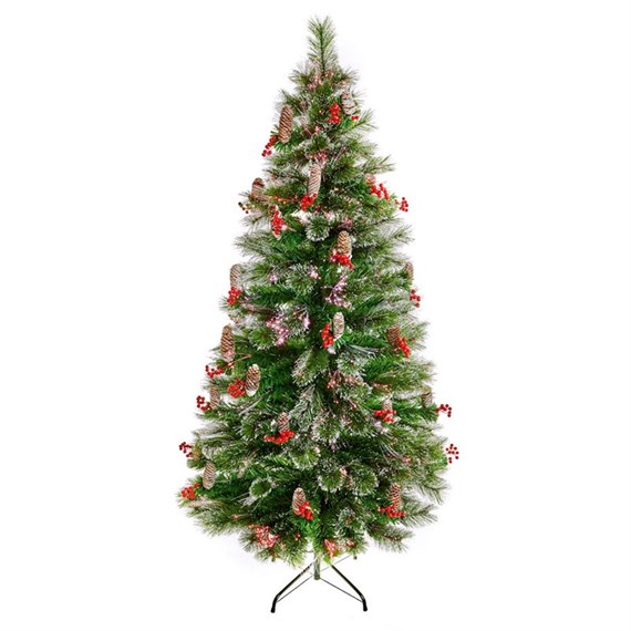 Premier 1.8m (6ft) Snow Tipped Artificial Christmas Tree with Cones And Berries (FT141111)