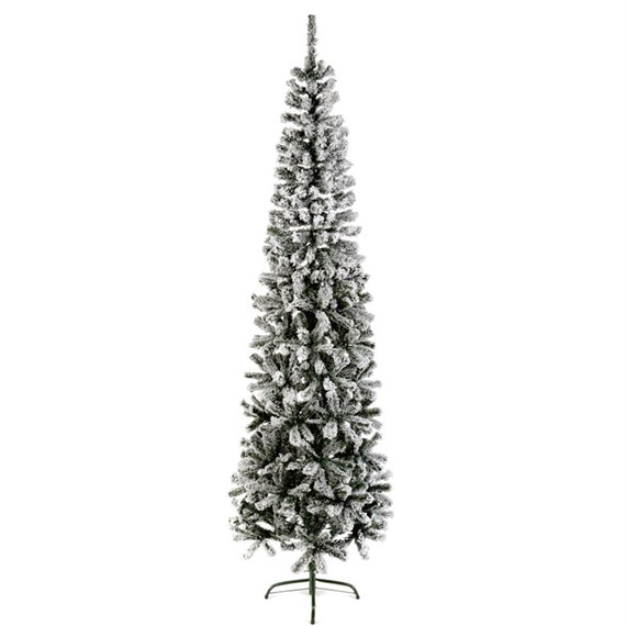 Premier 2m (6.5ft) Flocked Spruce Pine Slim Skinny Artificial Christmas Tree (TR650SEF)