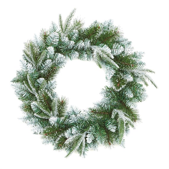 Premier 50cm Fairmont Fir Snowy Glitter Artificial Christmas Wreath (TW199186)