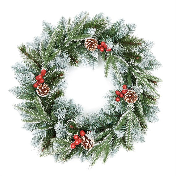 Premier 50cm New Jersey Artificial Christmas Wreath with Berries & Cone (TW199202)