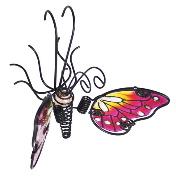 Primus Glass Wing Spring-tail Butterfly Pot Hanger - Pink (PA4009)