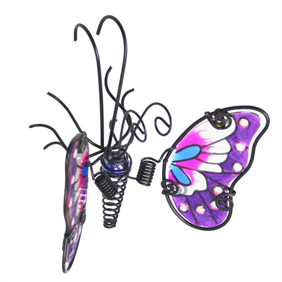 Primus Glass Wing Spring-tail Butterfly Pot Hanger - Purple (PA4009)