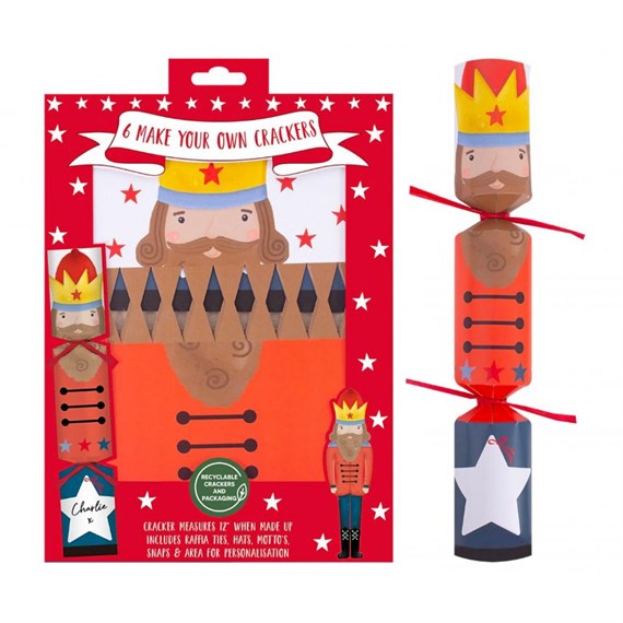 RSW Novelty Make Your Own DIY Nutcracker Christmas Crackers - Pack of 6 (XM6804)