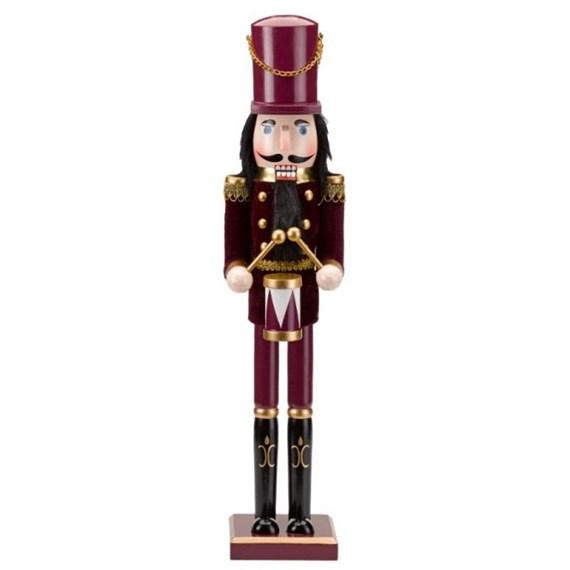 Three Kings Burgundy Brigadier Christmas Decoration - XL Drummer (2538049)