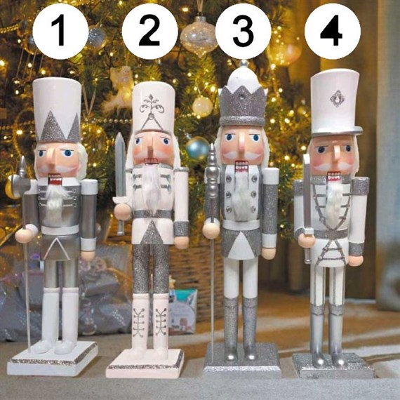 Three Kings Christmas Standing Nutcracker Silver & White XL - Design 1 (2538013)