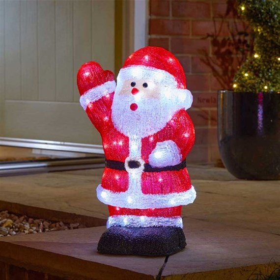 Three Kings InLit Ice Santa Large Acrylic Light Up Christmas Decoration (2515022)