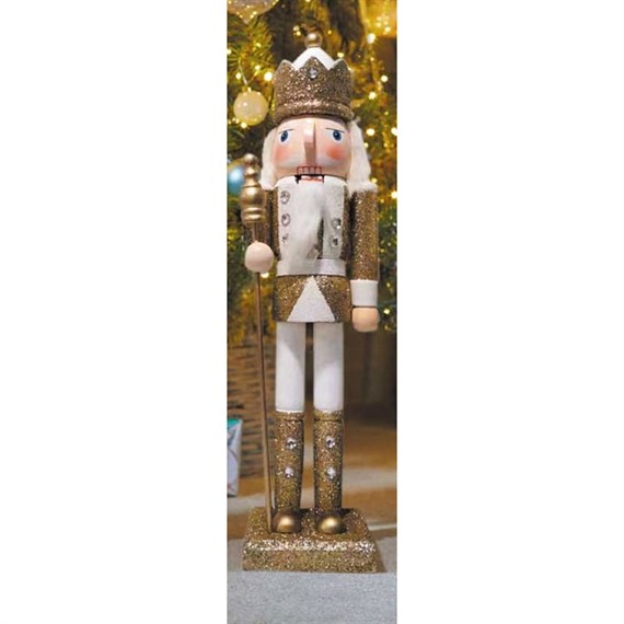 Three Kings Nutcracker Christmas Decoration XL - Gold Boots & Spear (2538008)