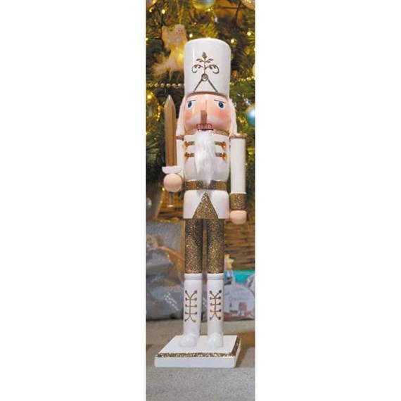 Three Kings Nutcracker Christmas Decoration XL - White Boots & Sword (2538008)