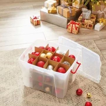 Strata Christmas Bauble Storage Box 40L (XW253D-CLR/CLR-ST)