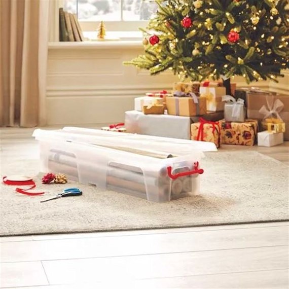 Strata Christmas Wrapping Paper Storage Box 20L (XW257-CLR/CLR-ST)