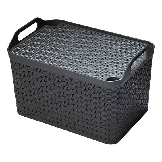 Strata Large Urban Store Basket with Lid - 24L (XW124-CHA-ST)