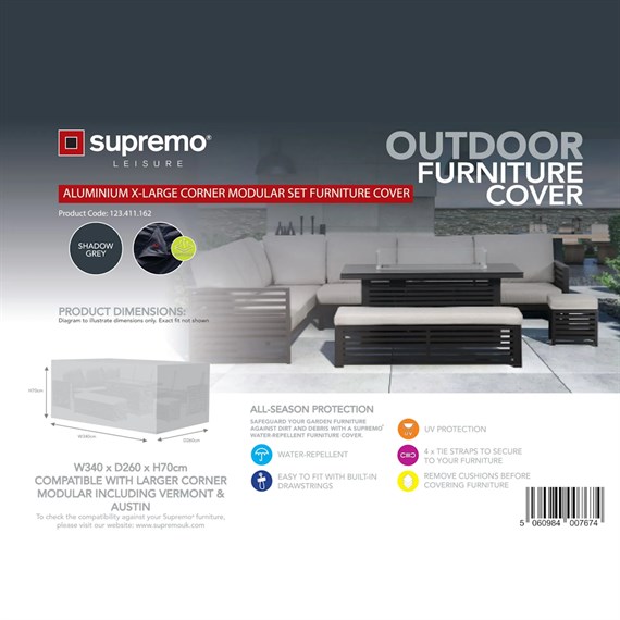 Supremo Aluminium X-Large Corner Modular Set Furniture Cover (123.411.162)