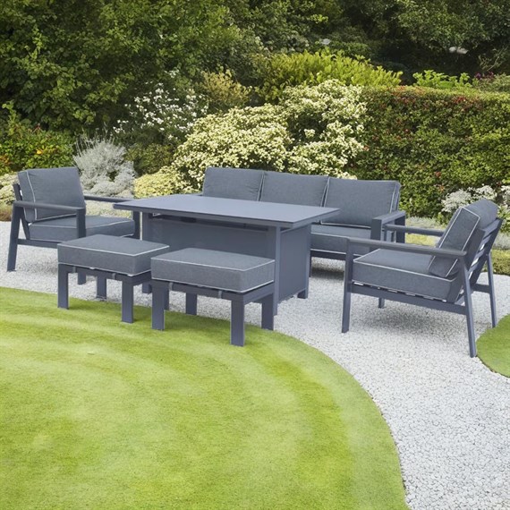 Supremo Melbury Dark Grey Lounge Dining Outdoor Garden Furniture Set