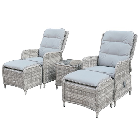 Supremo Winchester Stone Dual Recliner Outdoor Garden Furniture Set