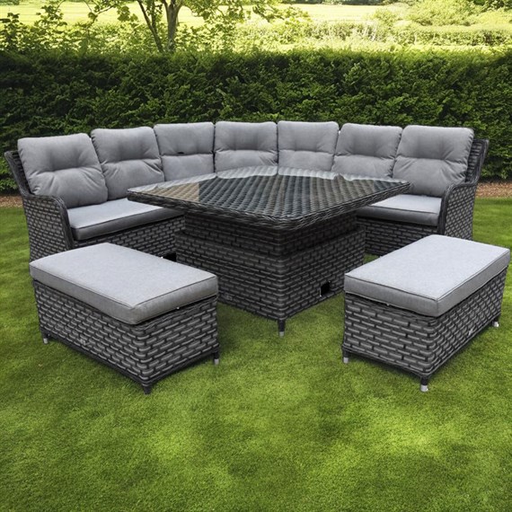 Supremo Winchester Storm Grey Curved Modular Outdoor Garden Furniture Set