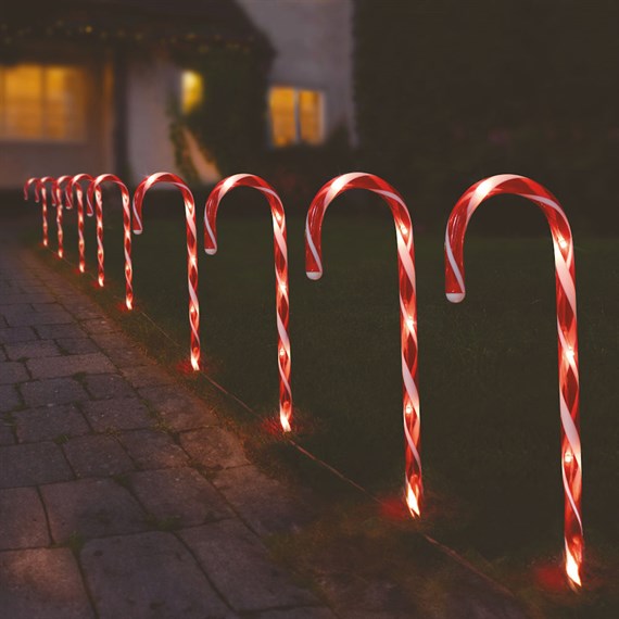 Three Kings 12 Candycane Christmas Path Stake Lights (2501022)