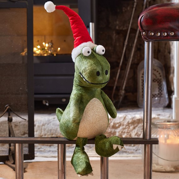 Three Kings Festive Dino Seated Green Christmas Decoration (2531546)