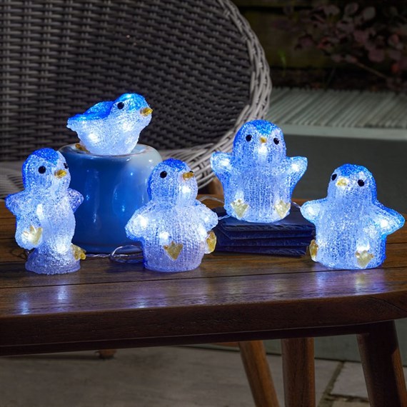 Three Kings InLit Ice Penguins Light Up Christmas Decoration Set of 5 (2515026)