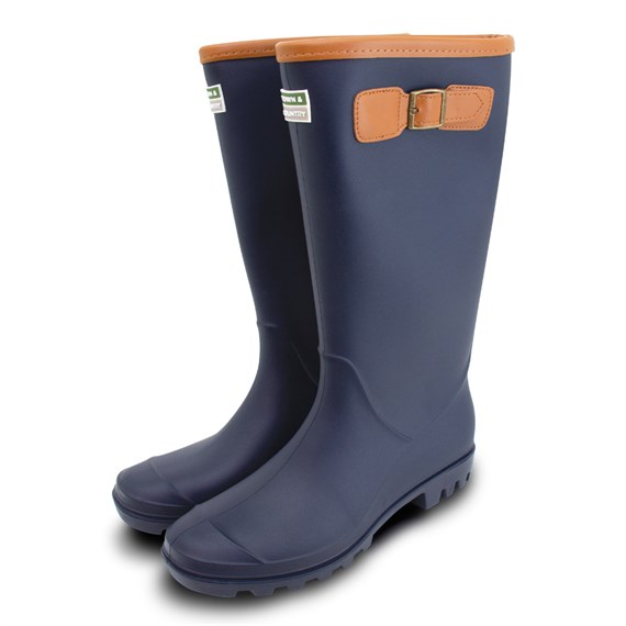 Town & Country Fleece Lined Burford Navy Wellington Boot