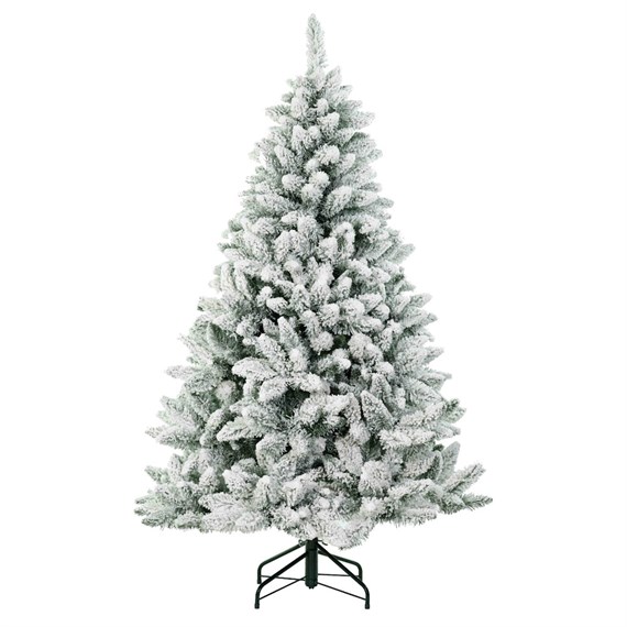 Tree Classics 1.8m (6ft) Flocked Arctic Spruce Pre Lit Artificial Christmas Tree (H72-626-386LM)